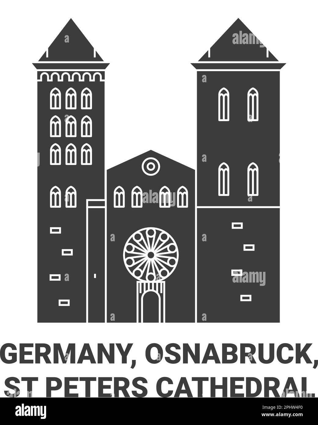 Deutschland, Osnabruck, St. Peters Kathedrale Reise Wahrzeichen Vektordarstellung Stock Vektor
