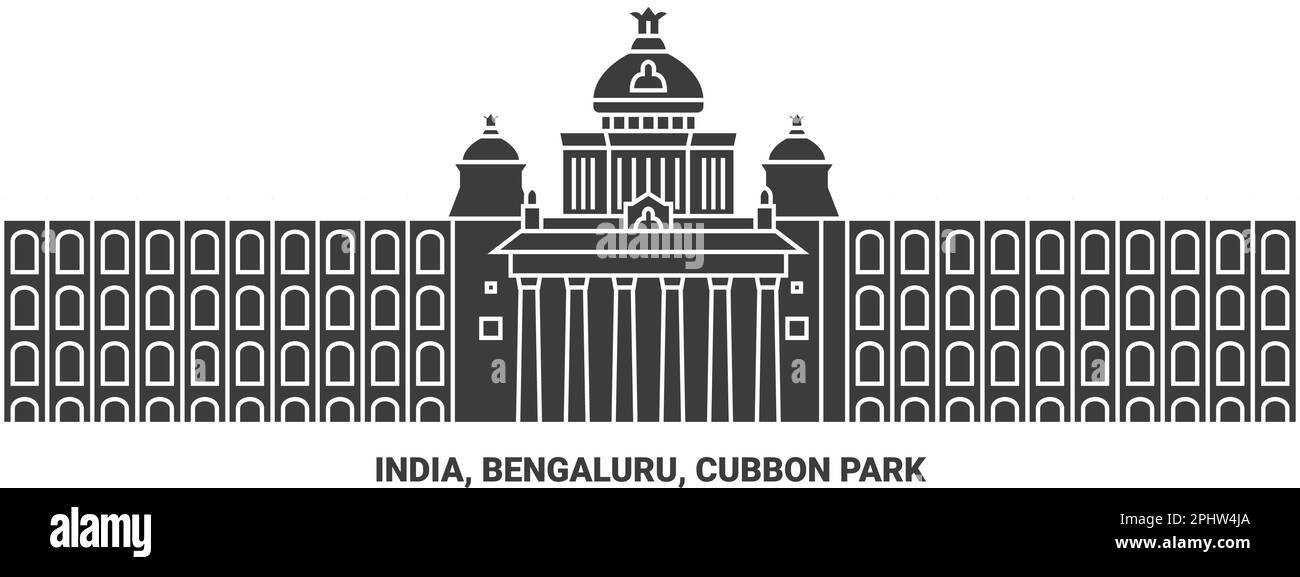 Indiens, Bengalurus, Cubbon Park Reise-Wahrzeichen-Vektordarstellung Stock Vektor