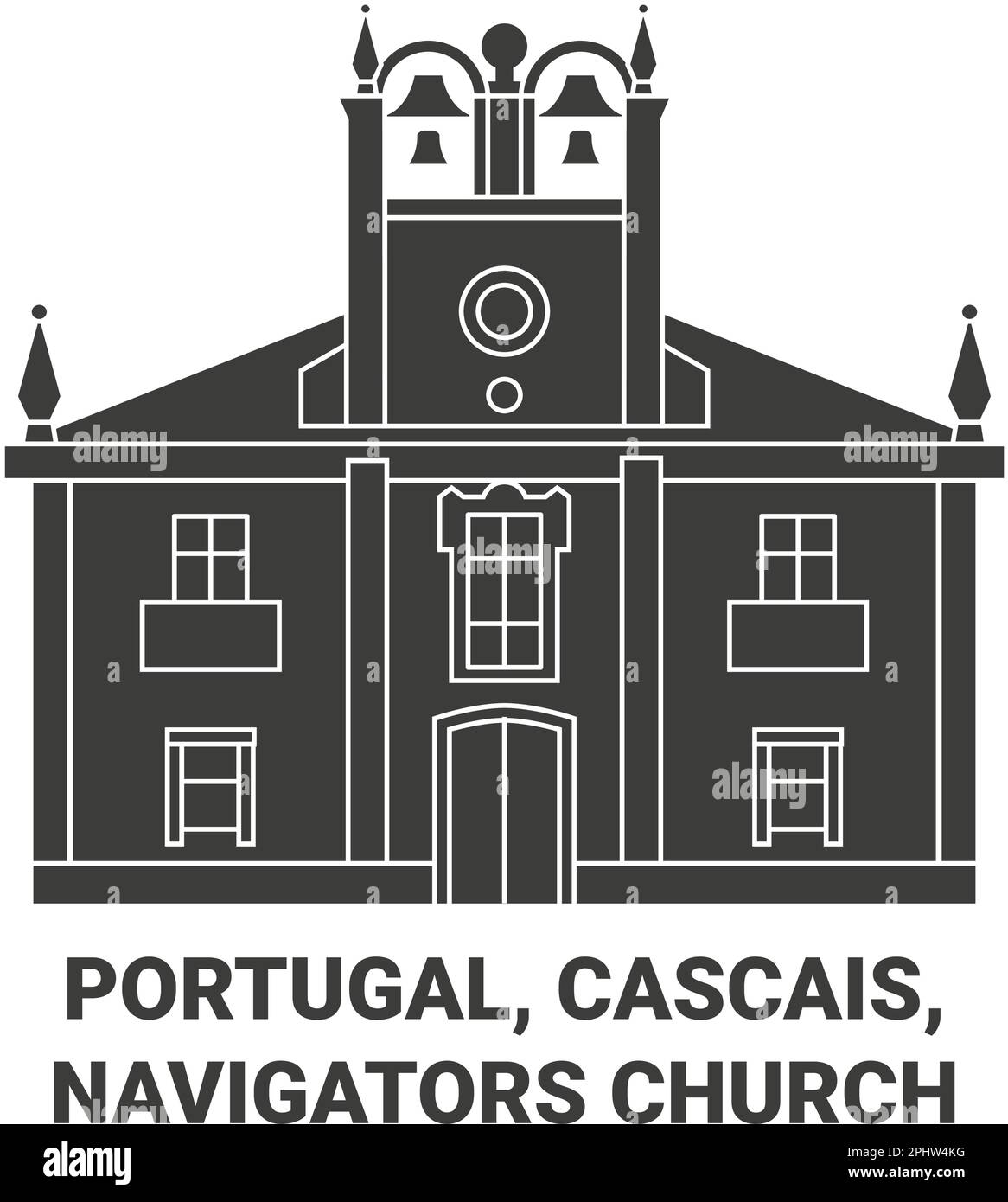 Portugal, Cascais, Navigatorenkirche reisen Wahrzeichen-Vektordarstellung Stock Vektor