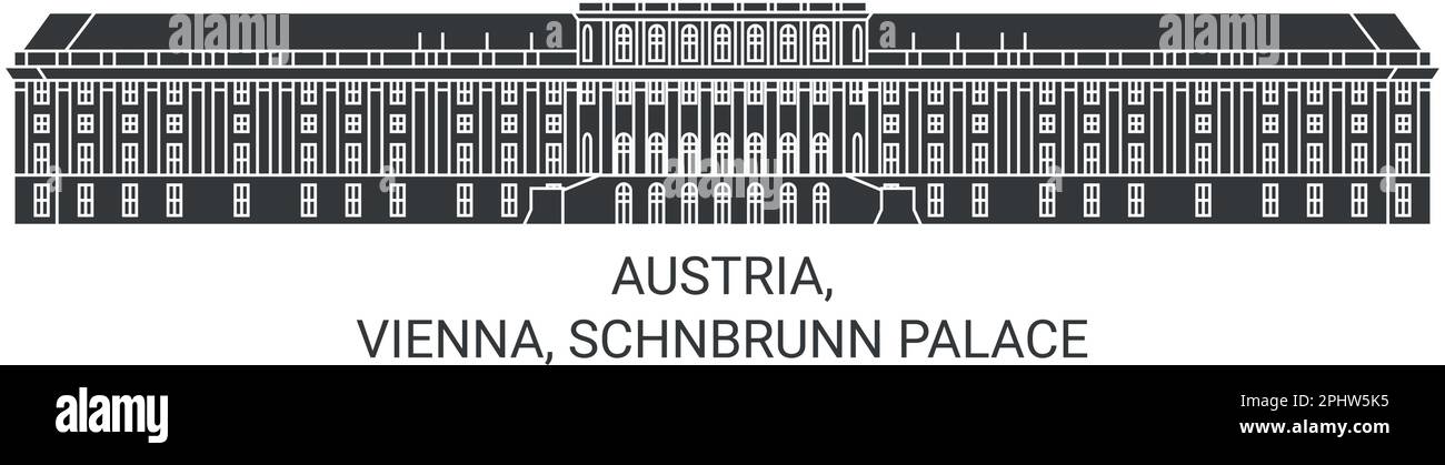 Österreich, Wien, Schloss Schnbrunn Reise Wahrzeichen Vektordarstellung Stock Vektor