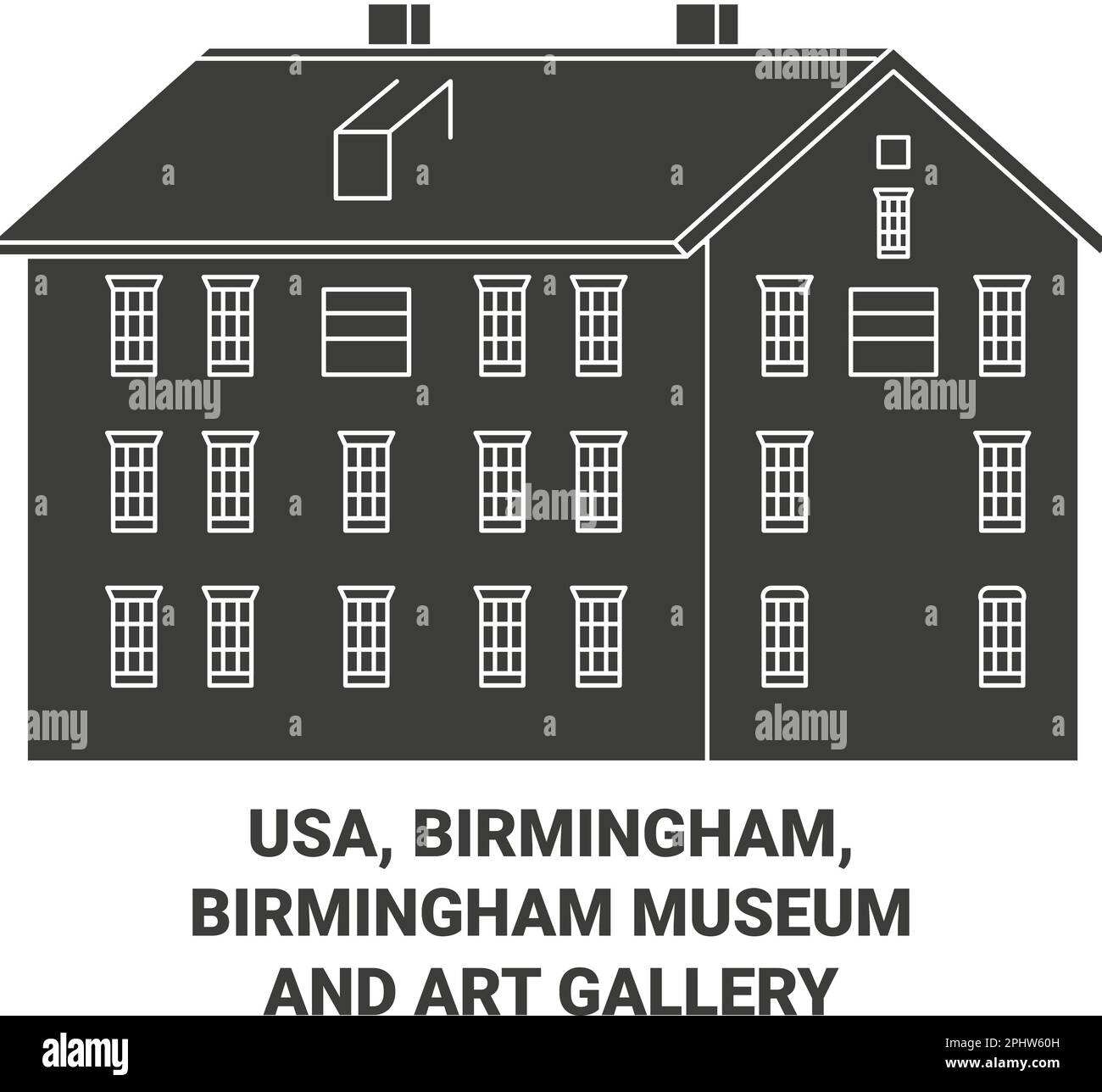 USA, Birmingham, Birmingham Museum und Art Gallery sind ein beliebtes Reiseziel Stock Vektor