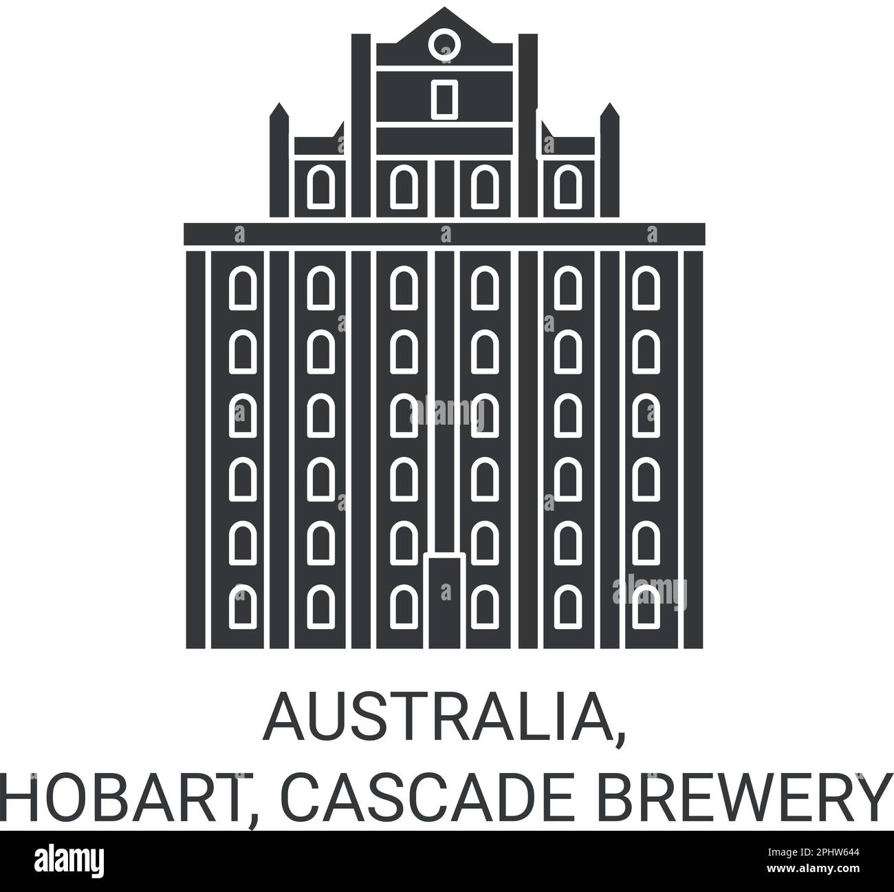 Australien, Hobart, Cascade Brewery, Reiseziel-Vektordarstellung Stock Vektor
