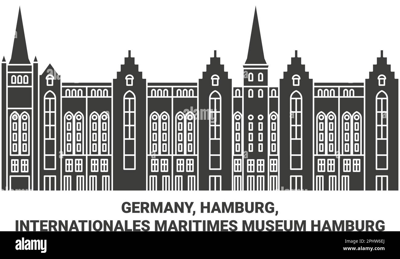 Deutschland, Hamburg, Internationales Maritimes Museum Hamburg Reise Wahrzeichen Vektordarstellung Stock Vektor
