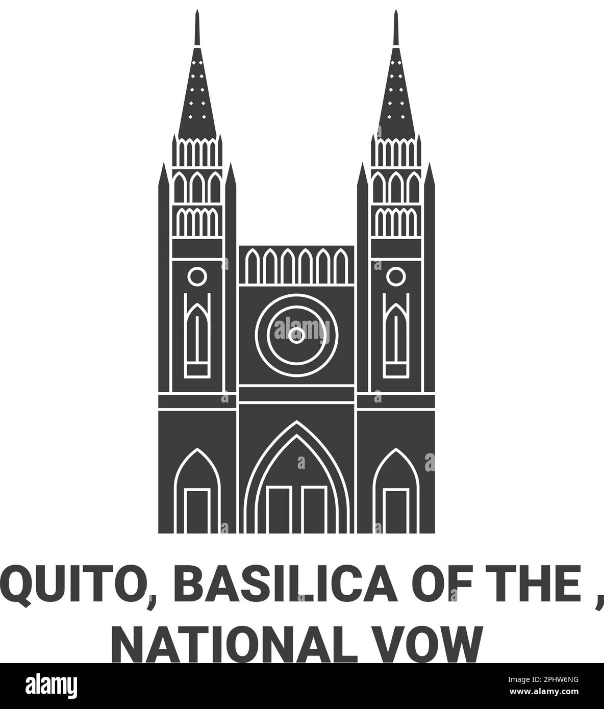 Ecuador, Quito, Basilika der , Vektordarstellung des nationalen Gelübde Stock Vektor