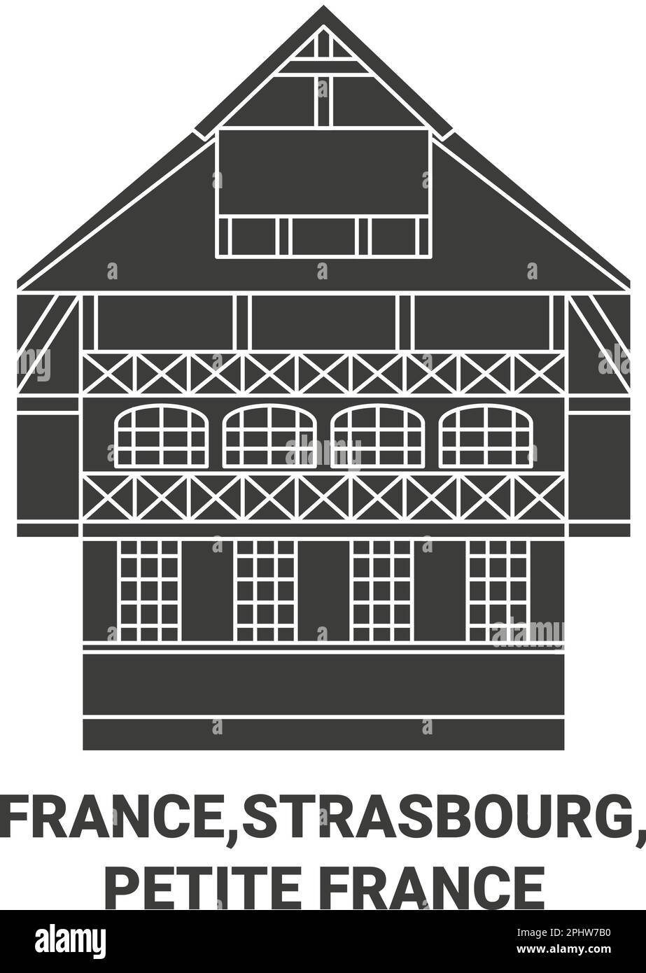 Frankreich, Straßburg, Petite France. Vektordarstellung für Reiseziele Stock Vektor