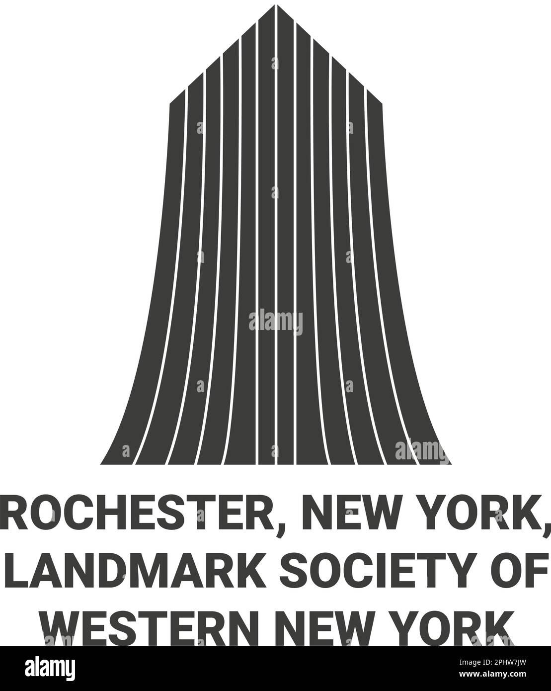 USA, Rochester, New York, Landmark Society of Western New York Reise-Wahrzeichen-Vektordarstellung Stock Vektor