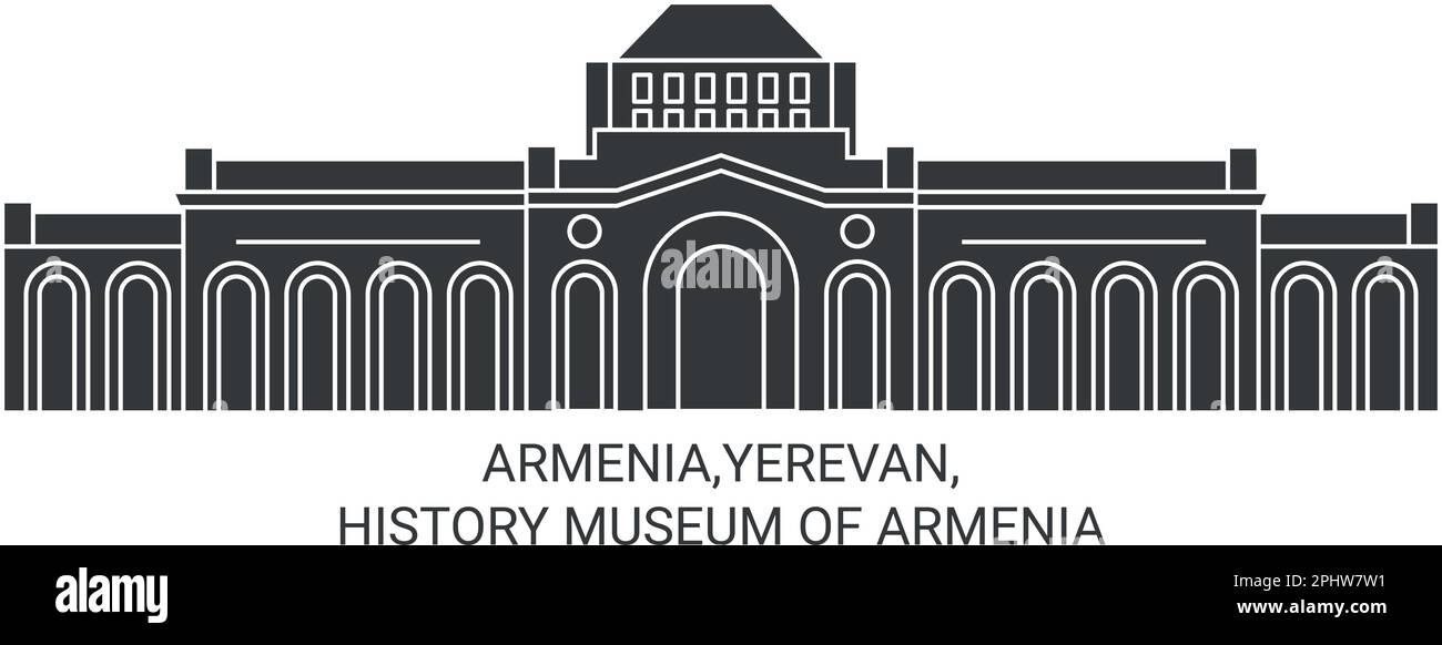 Armenien, Eriwan, Historisches Museum von Armenien reisen als Vektorbild Stock Vektor