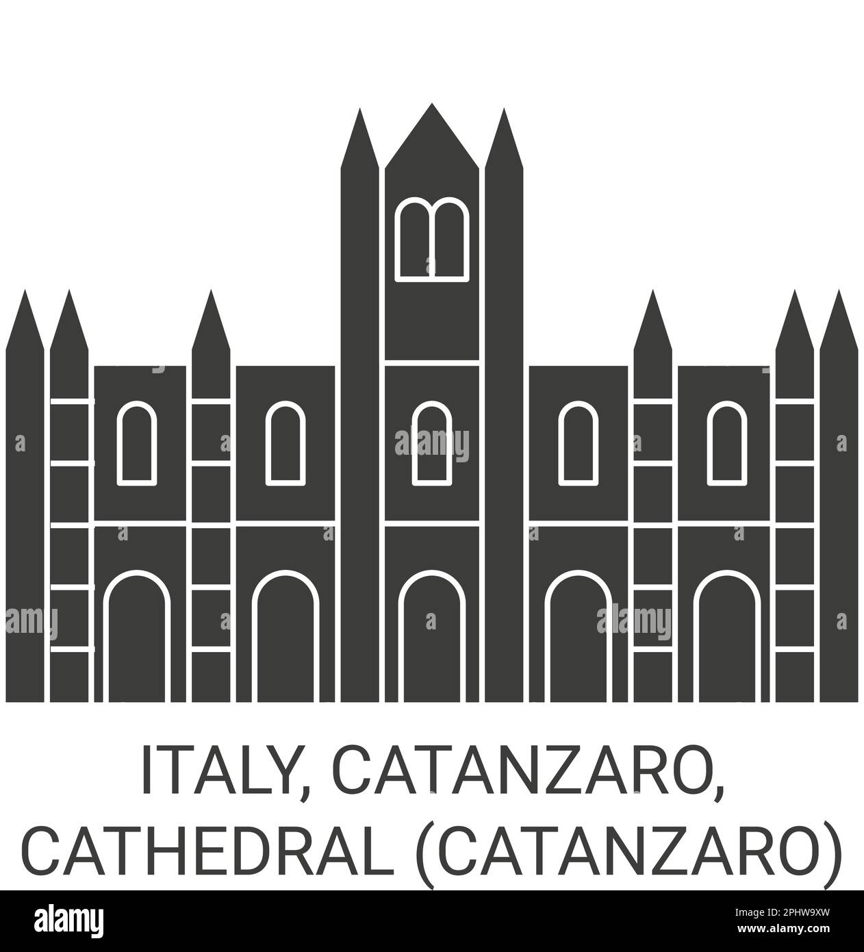Italien, Catanzaro, Kathedrale Catanzaro Reise Wahrzeichen Vektordarstellung Stock Vektor