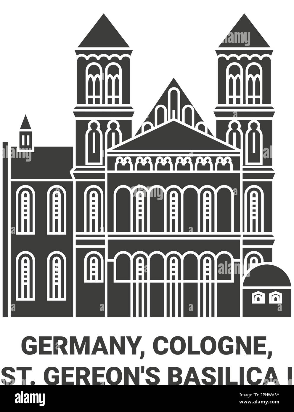 Deutschland, Köln, St. Gereons Basilika I Reise Landmarke Vektordarstellung Stock Vektor