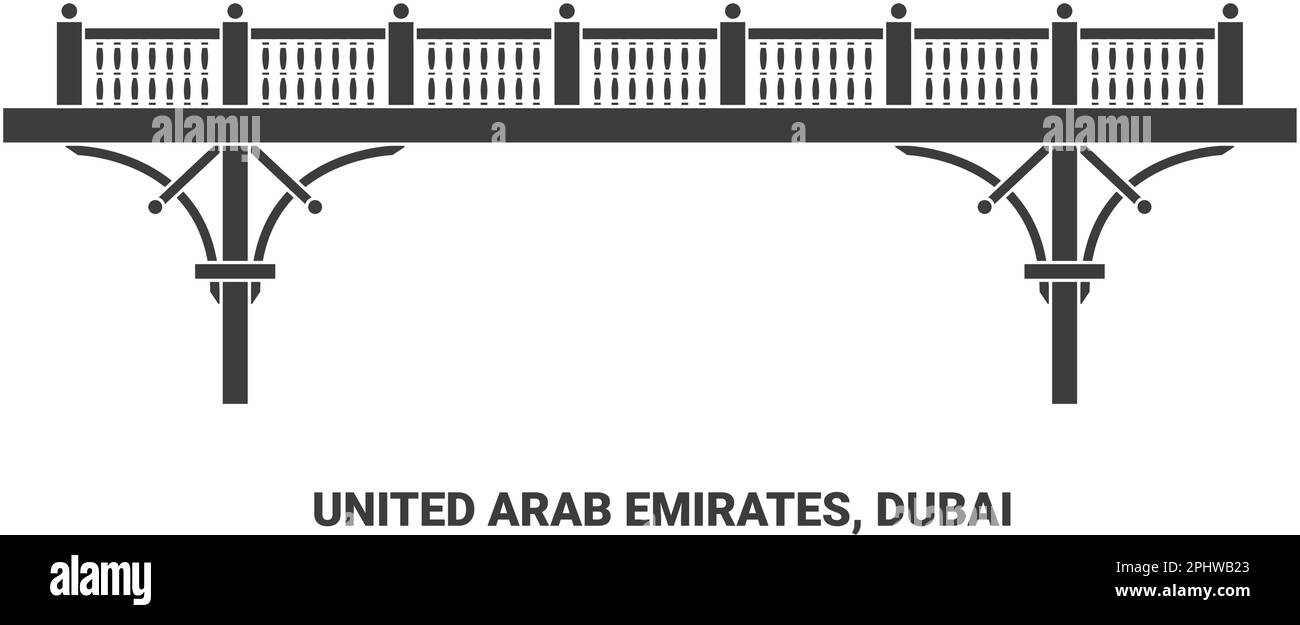 Vereinigte Arabische Emirate, Dubai, Reise-Wahrzeichen-Vektordarstellung Stock Vektor