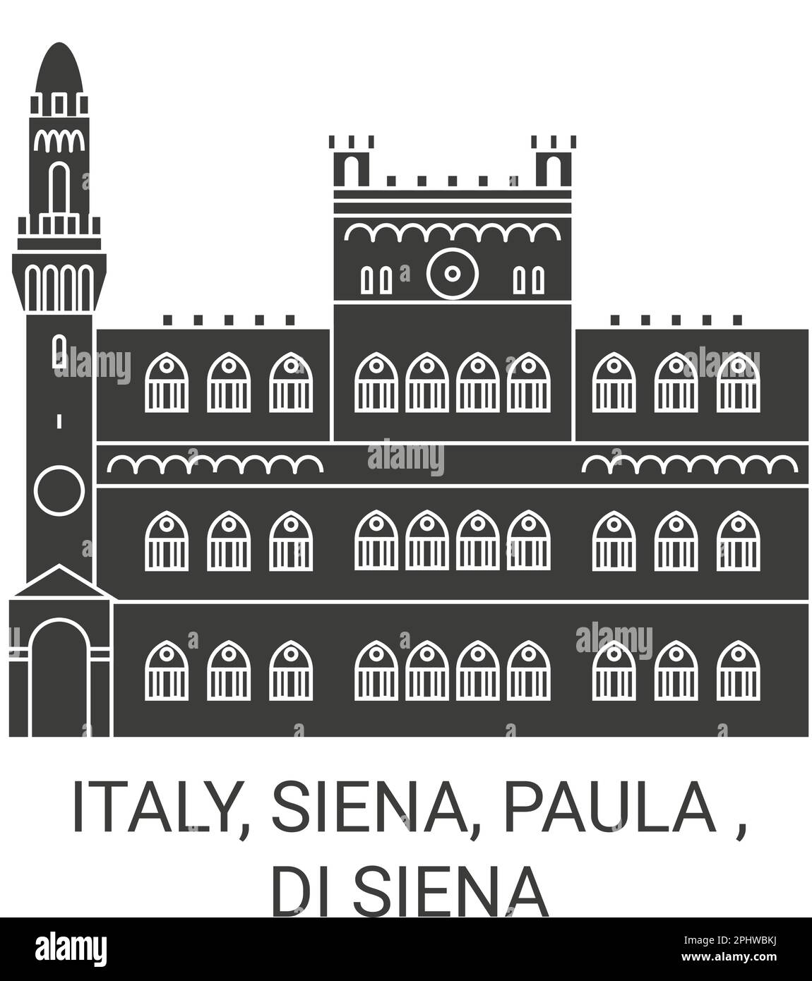 Italien, Siena, Paula, Di Siena Reise Wahrzeichen Vektordarstellung Stock Vektor