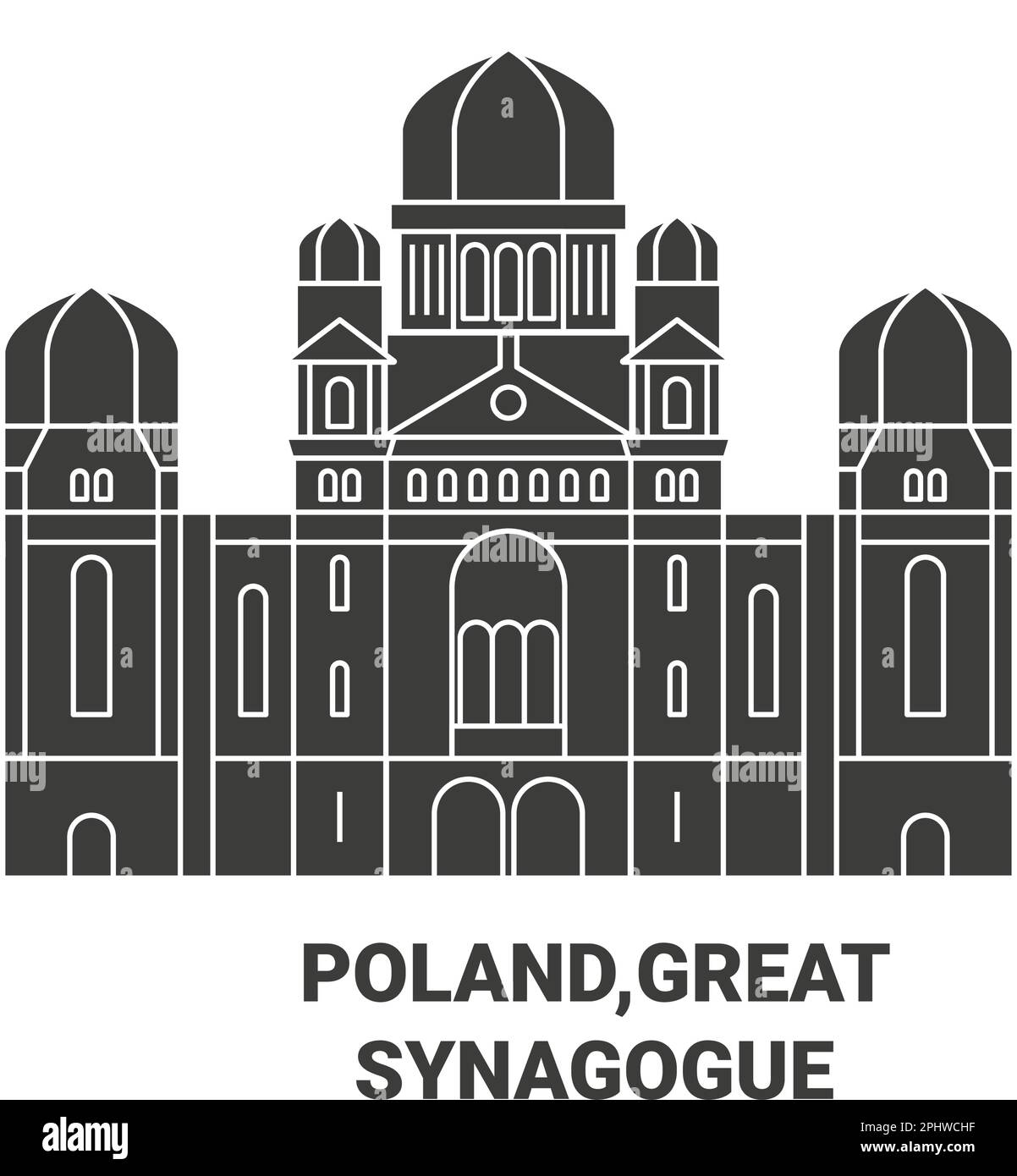 Polen, D, große Synagoge von D Travel Landmark Vektordarstellung Stock Vektor