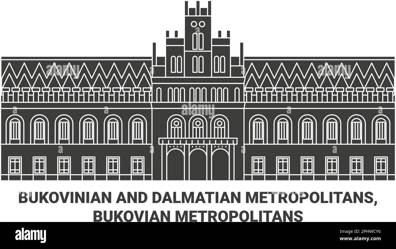 Ukraine, Bukovinian Metropolitans reisen als Vektorbild für Wahrzeichen Stock Vektor