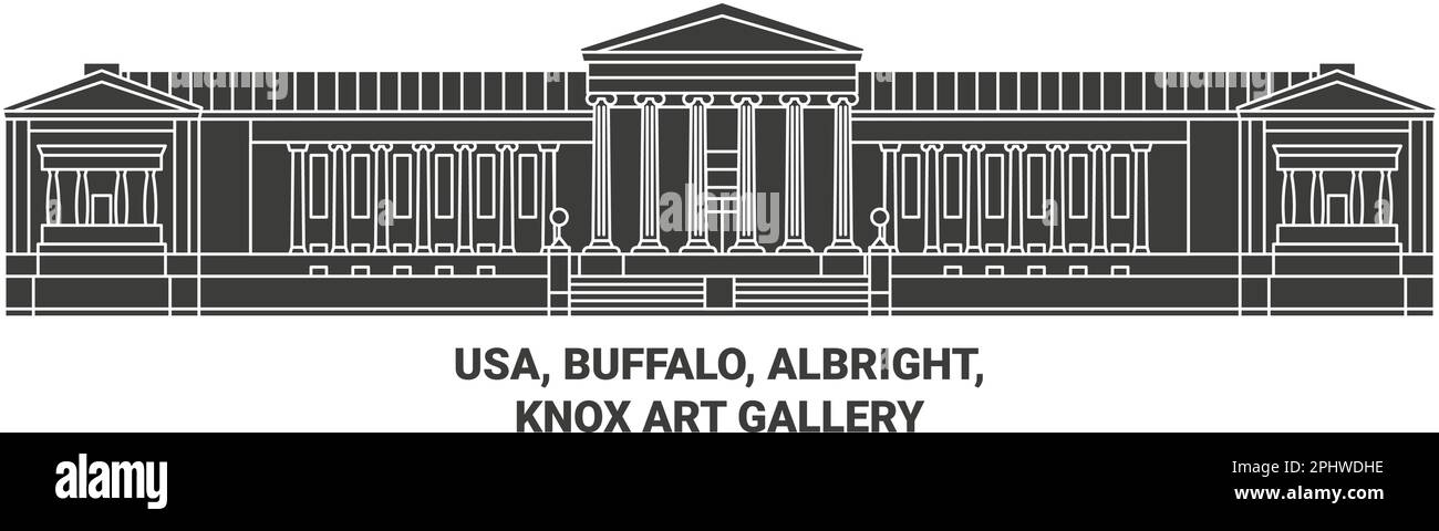USA, Buffalo, Albright, Knox Art Gallery – Vektordarstellung für Reiseziele Stock Vektor