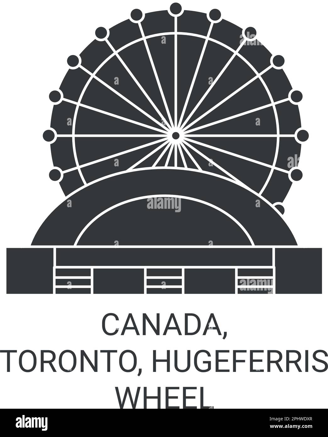 Vektordarstellung von Canada, Toronto, Hugeferris Wheel Travel Landmark Stock Vektor