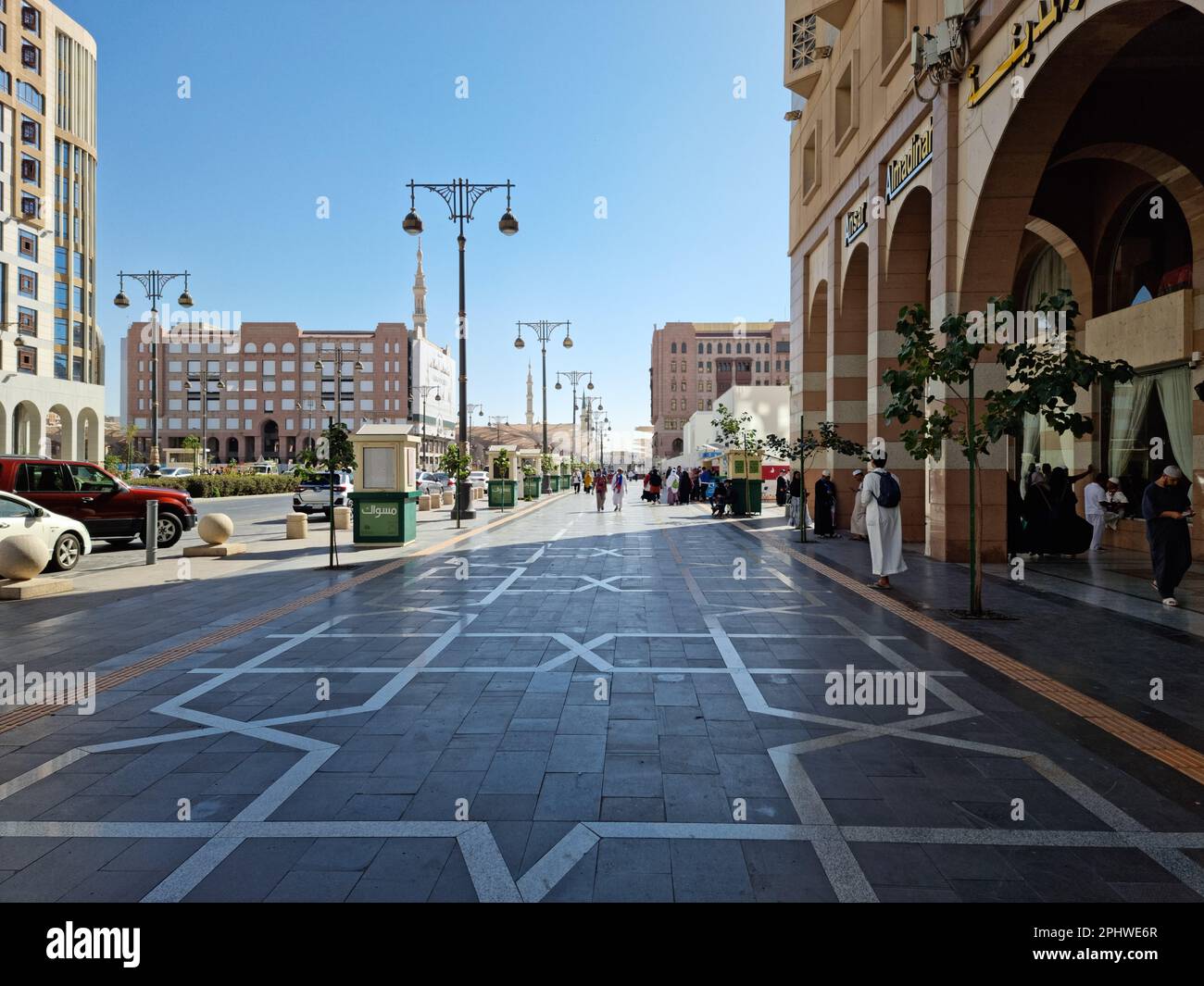 Madinah, Saudi-Arabien - 21. Februar 2023: Verschiedene Hotels in Medina, Saudi-Arabien Stockfoto