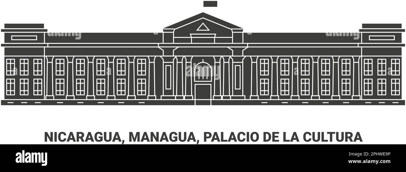 Nicaragua, Managua, Palacio De La Cultura, Reise-Wahrzeichen-Vektordarstellung Stock Vektor