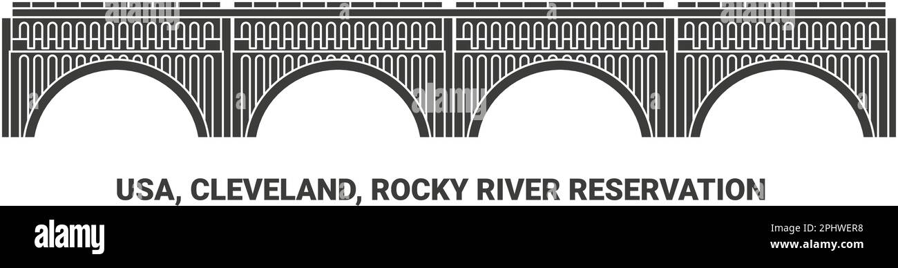 USA, Cleveland, Rocky River Reservation, Reiseziel-Vektordarstellung Stock Vektor