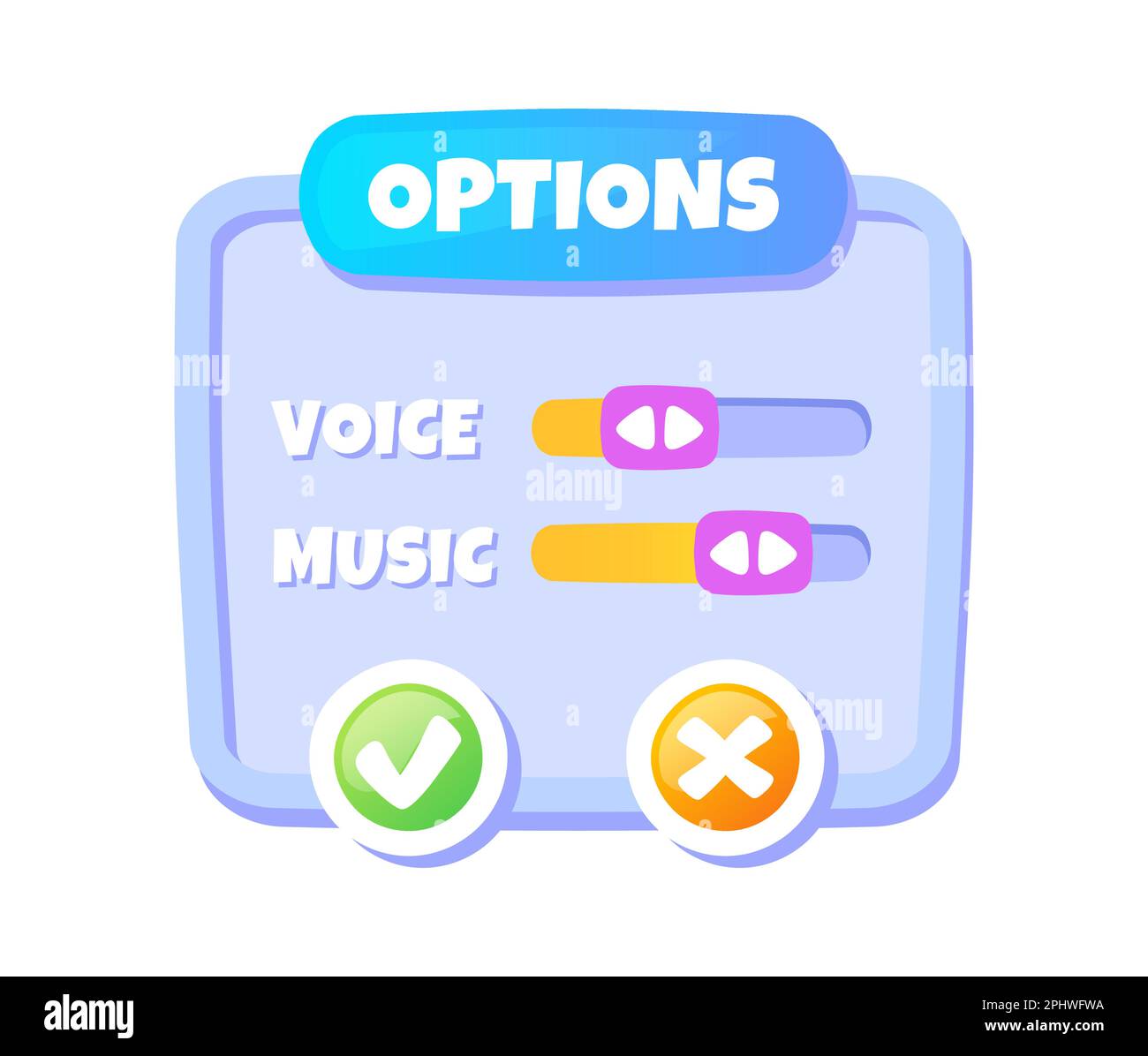 UI-Optionsfenster für das Spiel Stock Vektor