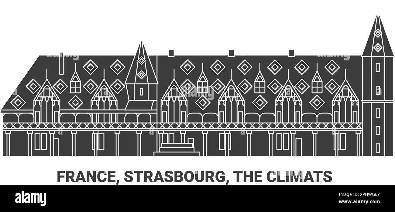 Frankreich, Straßburg, die Climats reisen als Vektordarstellung Stock Vektor