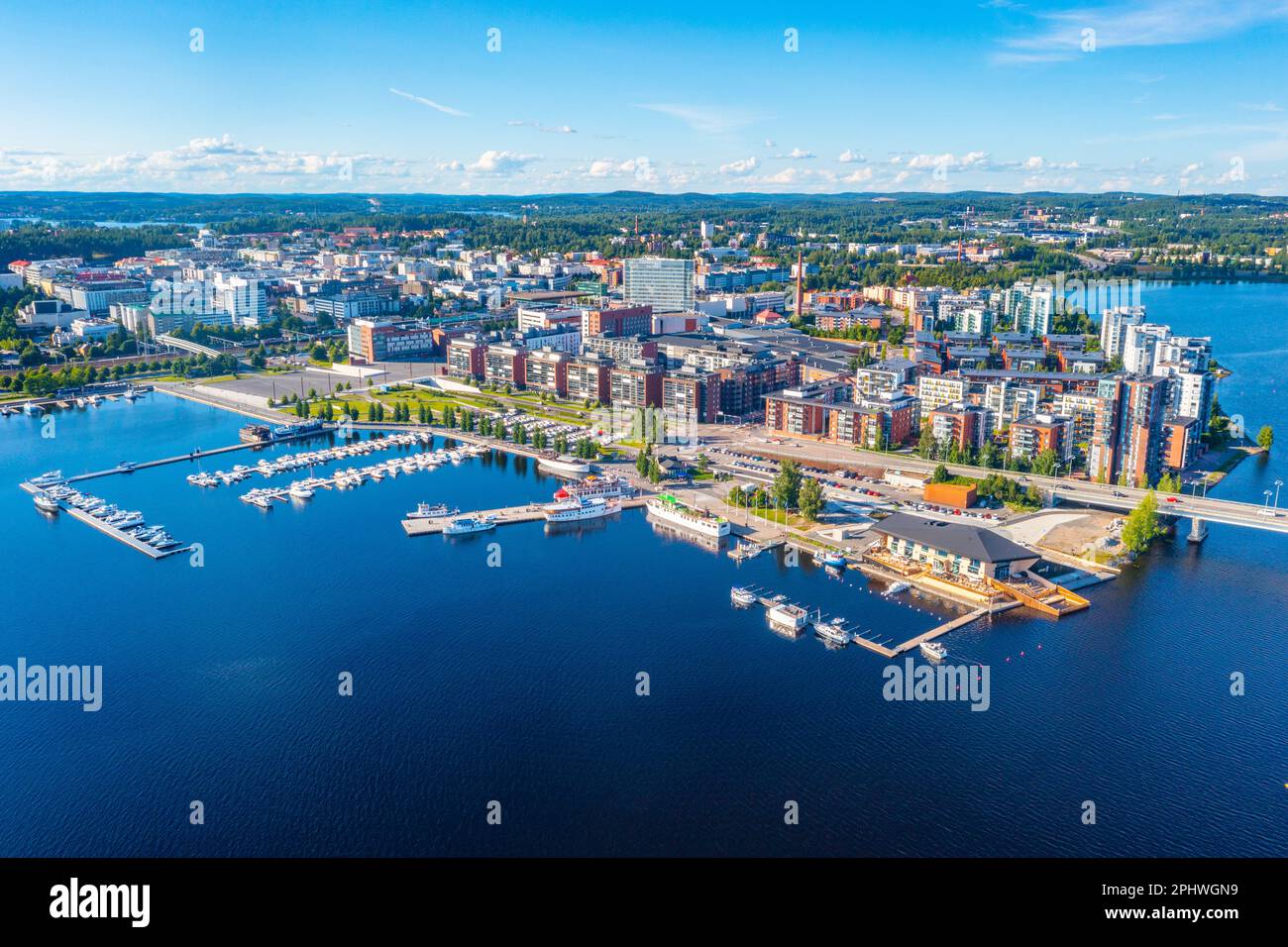 Panoramablick auf Jyväskylä, Finnland Stockfoto