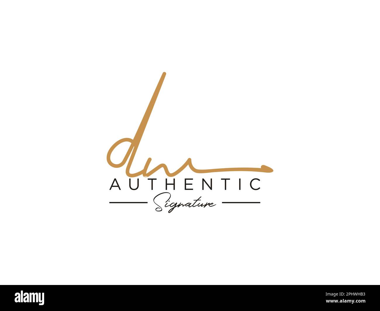 Brief DW Unterschrift Logo Vorlage Vektor Stock Vektor