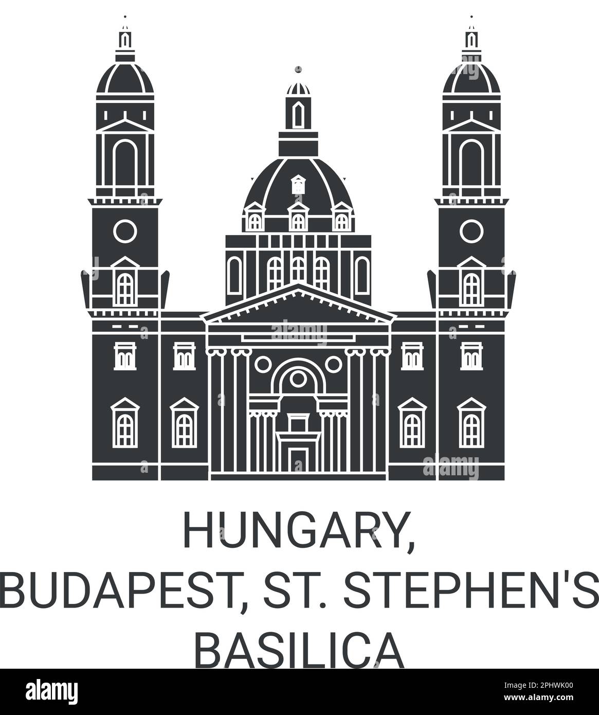 Ungarn, Budapest, St. Stephens Basilika Reise-Wahrzeichen-Vektordarstellung Stock Vektor