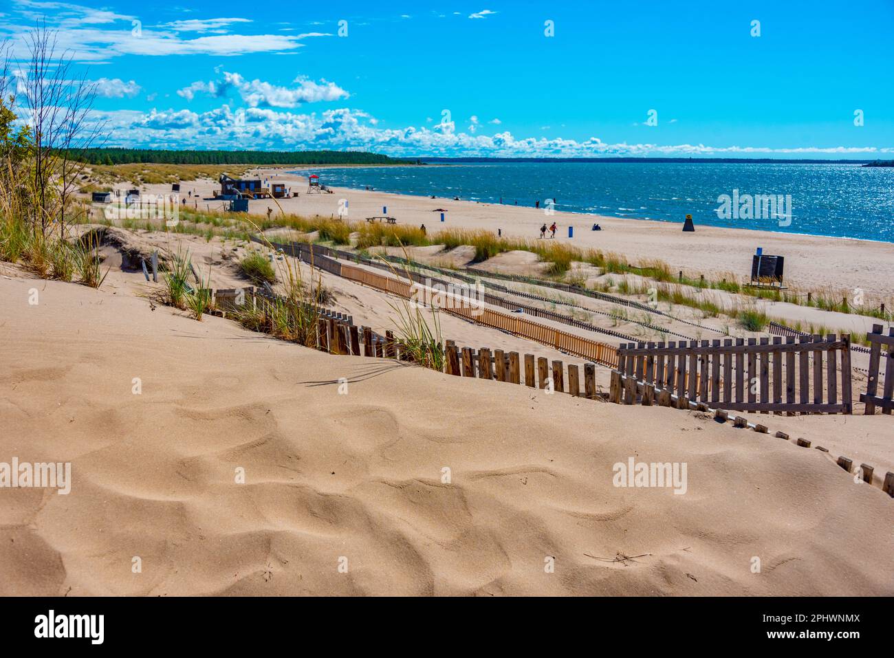 Sanddünen am Yyteri-Strand in Finnland. Stockfoto