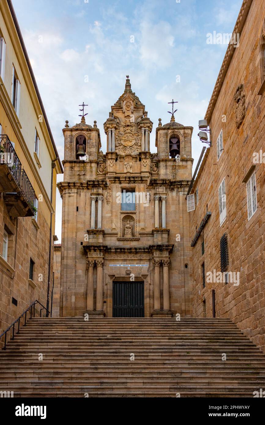 Kirche Santa Maria la Mayor in Ourense, Spanien. Stockfoto