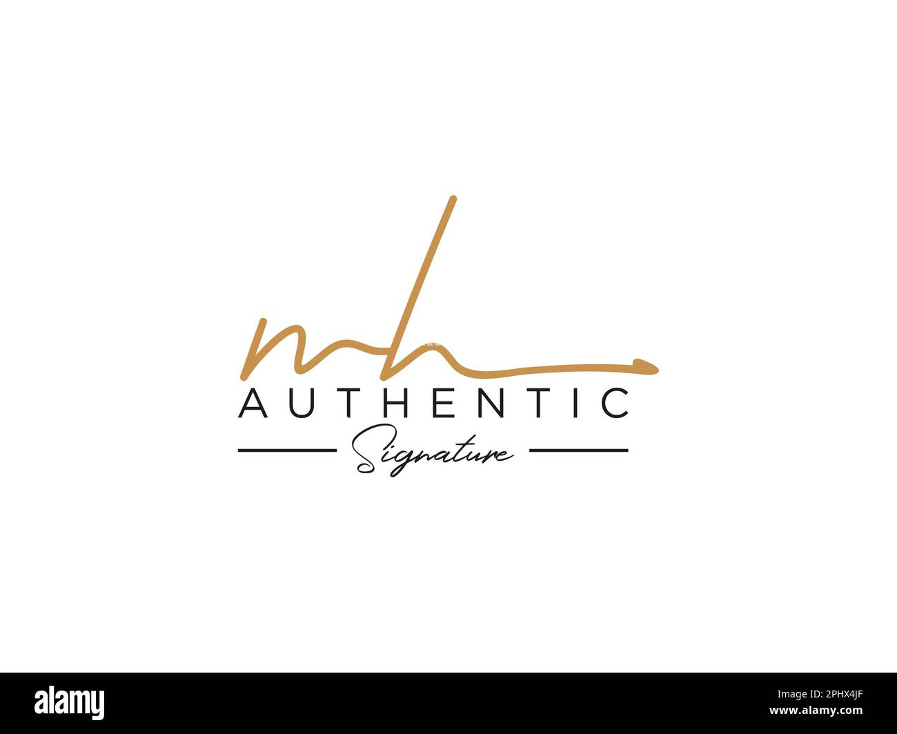 Letter MH Signature Logo Template Vektor Stock Vektor