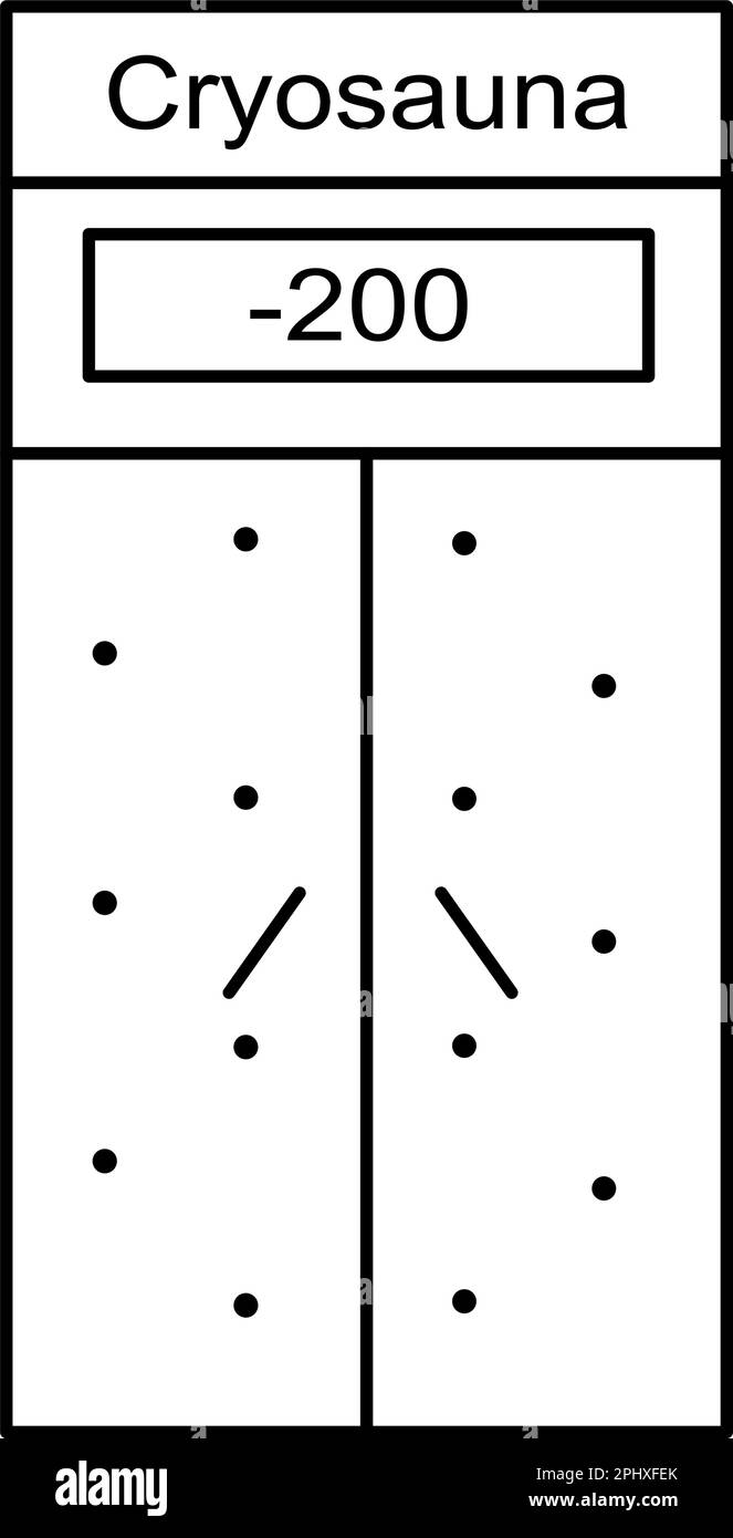 Kryosauneistherapie-Vektordarstellung bei benignen und malignen Läsionen. Ganzkörper-Kryotherapie. Schmerzlose Gefriertherapie für mehr Gesundheit. Flüssigstickstoffkühlung für die kryogene Behandlung. Stock Vektor