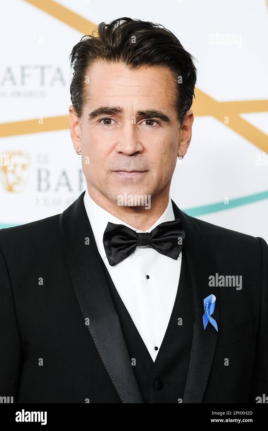Colin Farrell fotografierte während der EE BAFTA Film Awards 2023 die Ankunft des Roten Teppichs in der Royal Festival Hall in London am 19. Februar 2023 . Bild von Julie Edwards. Stockfoto