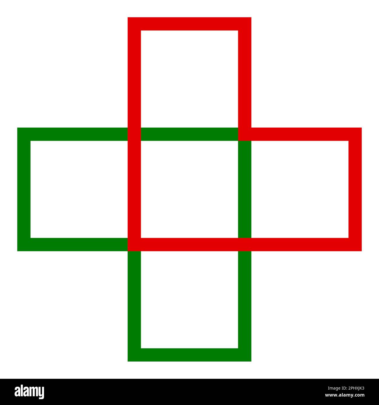 Medical Cross Health Care Logo, Doctor Cross Red Green Health Stock Vektor