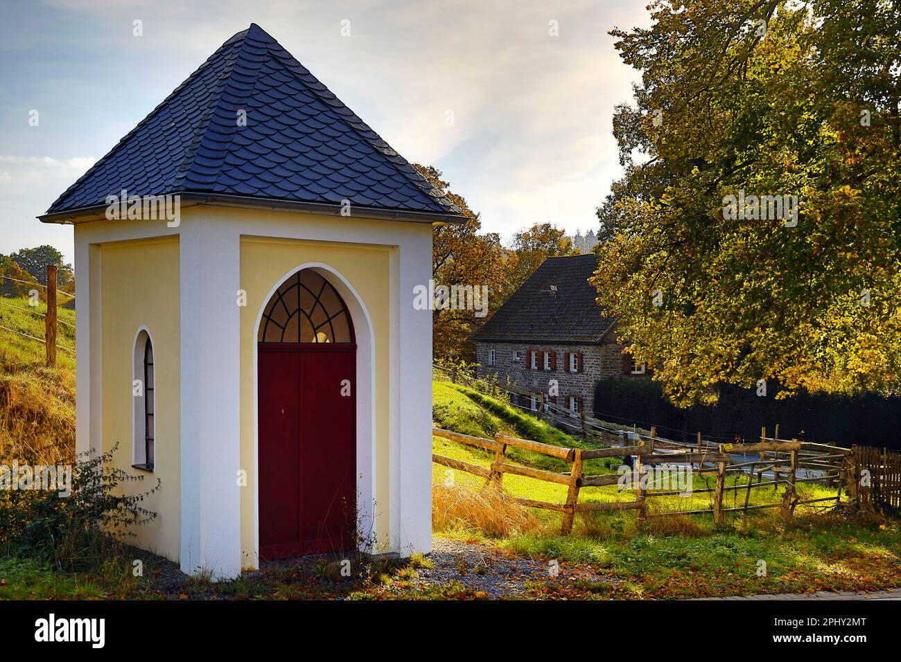 Schreinkapelle in Enkhausen, Deutschland, Nordrhein-Westfalen, Sauerland, Sundern Stockfoto