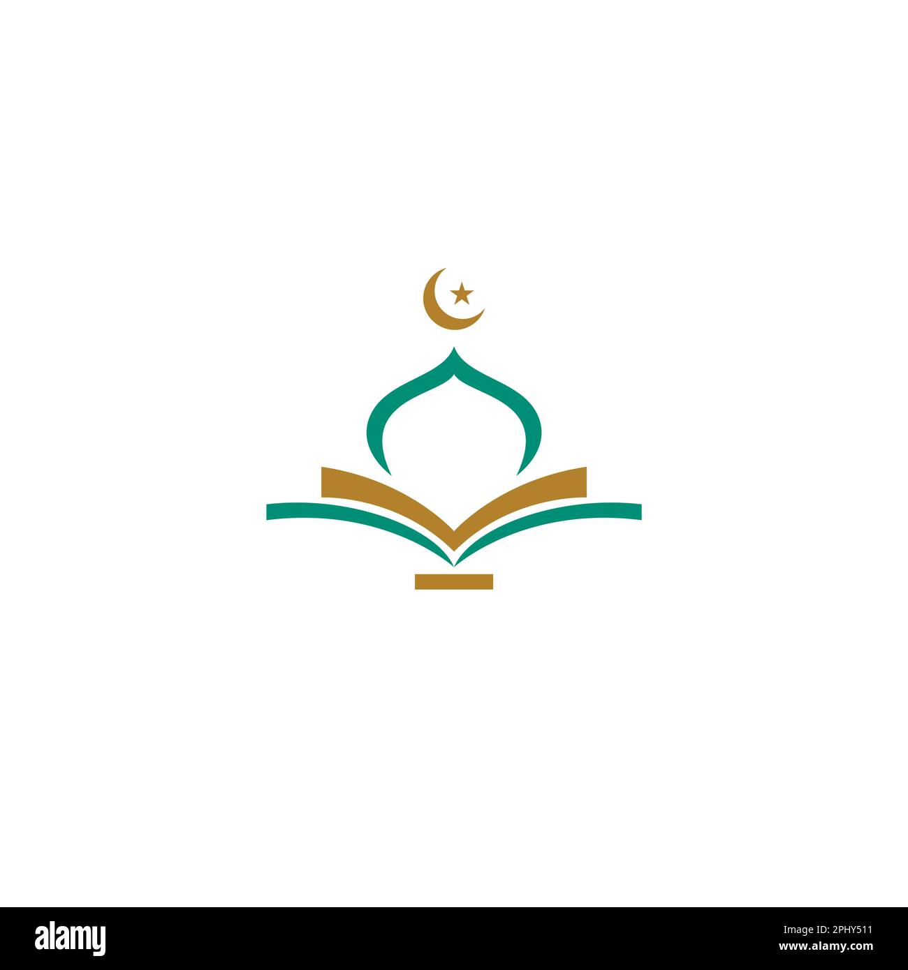 Moderne Islamische Moschee Und Koran Logo Im Isolierten Weißen Hintergrund Stock Vektor