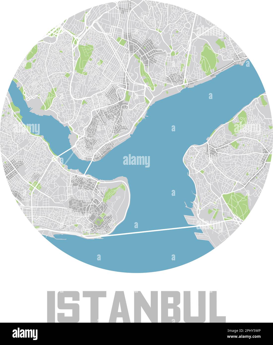 Minimalistisches Stadtplansymbol für Istanbul. Stock Vektor