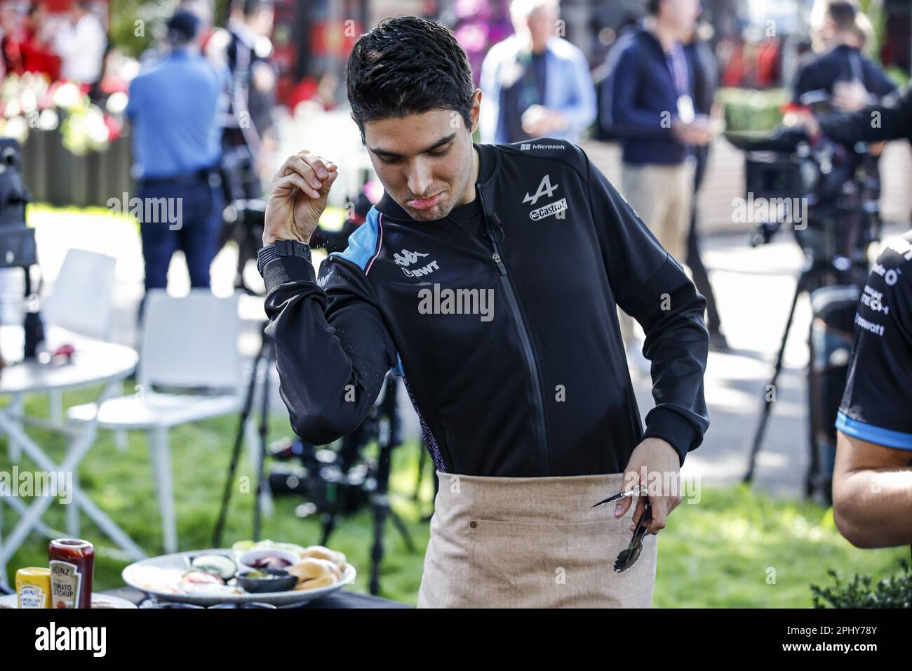 Melbourne, Australien - 30./03./2023, OCON Esteban (Fra), Alpine F1 Team A523, Porträt während der Formel 1 des australischen Grand Prix 2023, 3. Runde der Formel-1-Weltmeisterschaft 2023 vom 31. März bis 2. April 2023 auf der Albert Park Circuit, in Melbourne, Australien - Foto: Xavi Bonilla/DPPI/LiveMedia Stockfoto