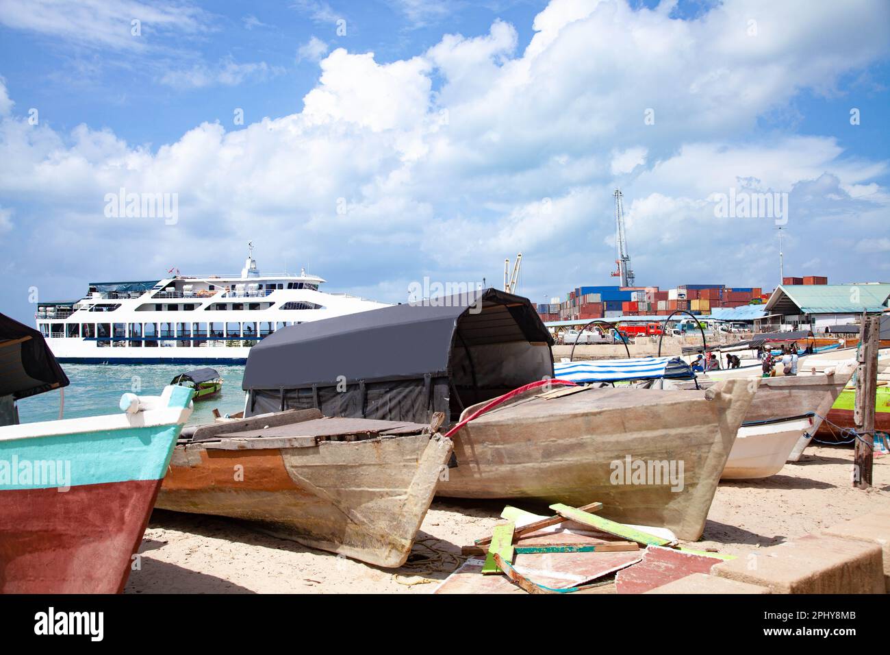 Hafen von Stone Town in Sansibar. Tansania. Stockfoto