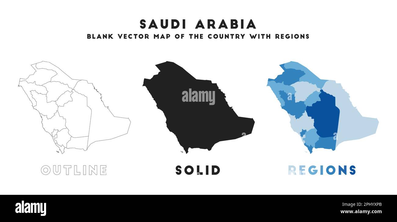 Saudi-Arabien-Karte. Grenzen Saudi-Arabiens für Ihre Infografik. Vektor-Landesform. Vektorabbildung. Stock Vektor