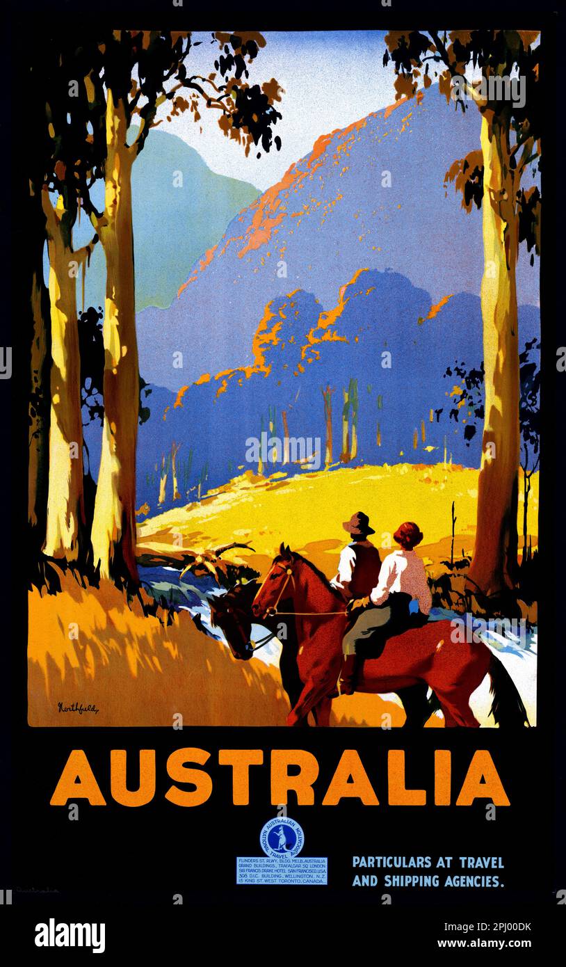 Australien von James Northfield (1887-1973). Poster veröffentlicht 1935. Stockfoto