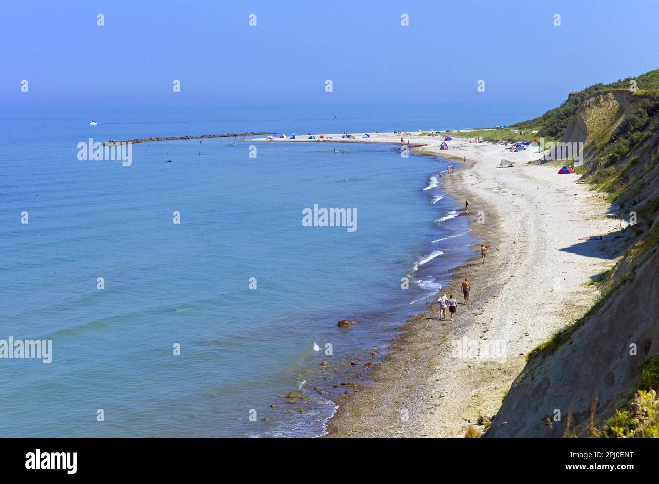 Am steilen Ufer von Ahrenshoop in Fischland, Mecklenburg-Vorpommern, Bezirk Ribnitz Damgarten, Deutschland Stockfoto
