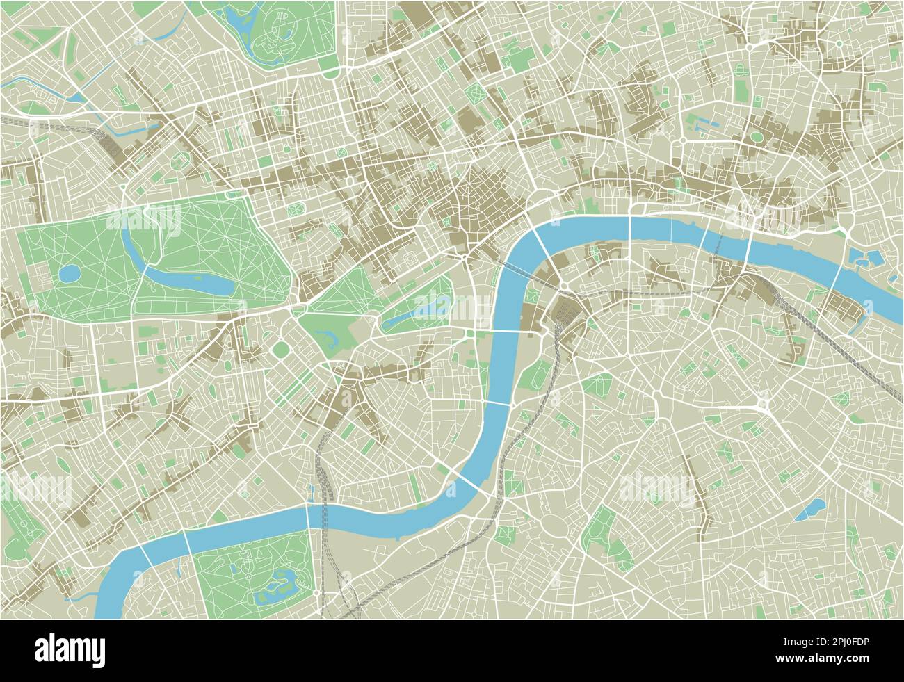 Vector Stadtplan von London mit gut organisierten getrennten Schichten. Stock Vektor