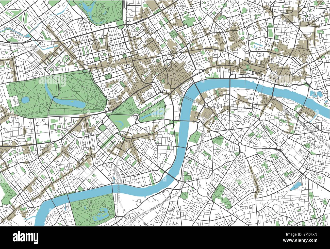 Farbenfroher Stadtplan von London Stock Vektor