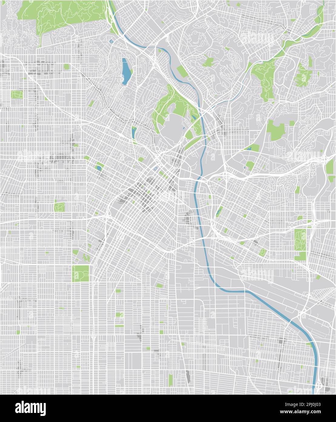 Vector Stadtplan von Los Angeles mit gut organisierten getrennten Schichten. Stock Vektor