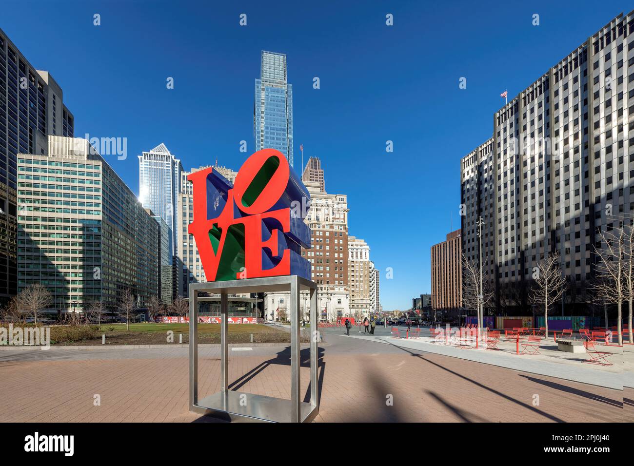 Love Park in Philadelphia City an sonnigen Tagen Stockfoto