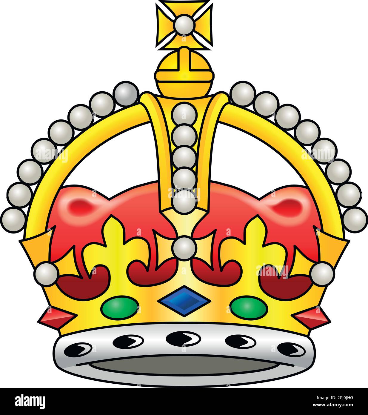 Britische Krone auf weißem Hintergrund, Vereinigtes Königreich, Vektordarstellung Stock Vektor