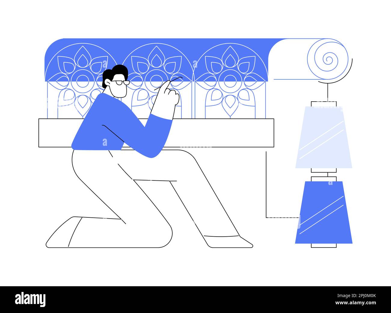 Lacemaking abstrakte Konzeptvektordarstellung. Stock Vektor