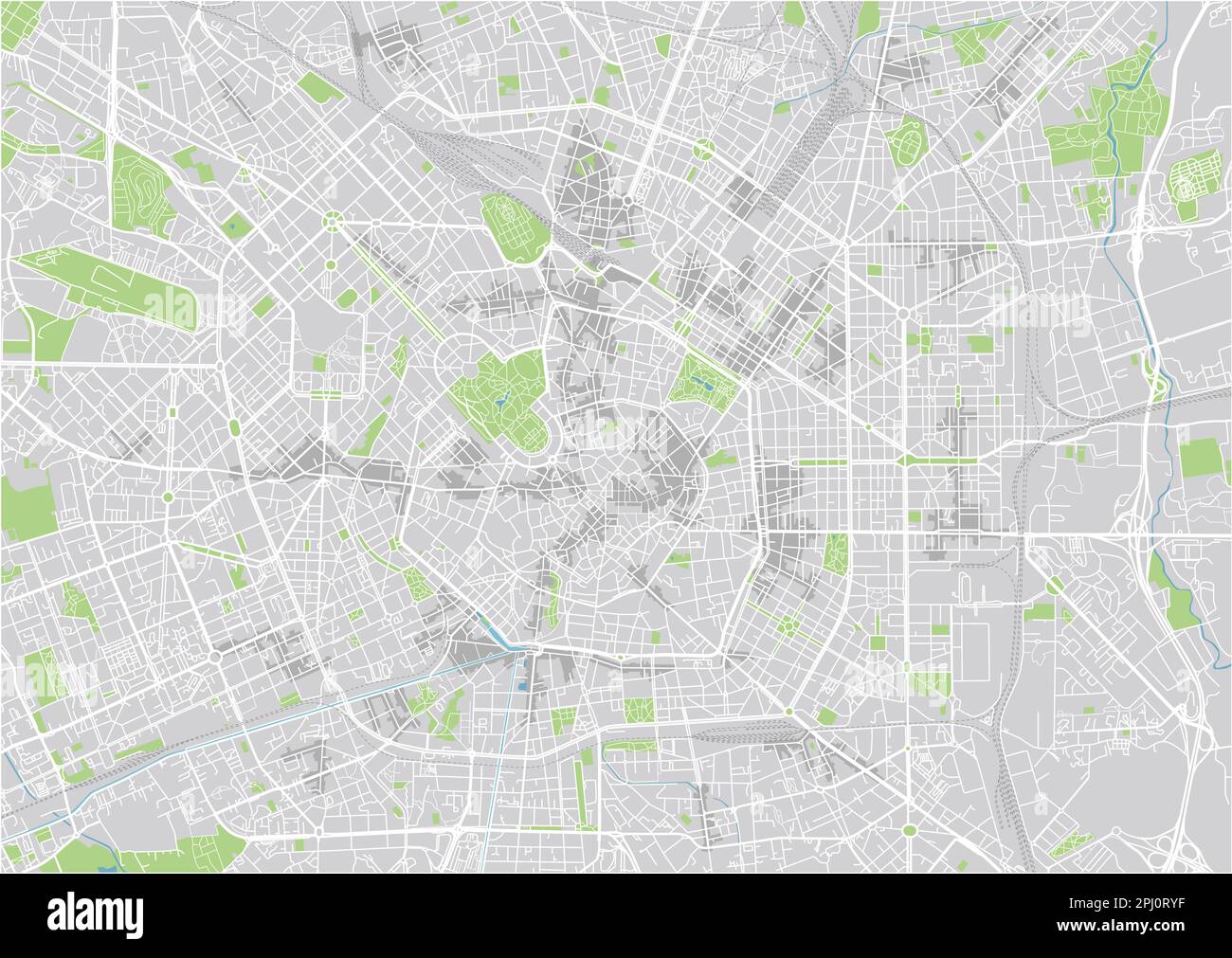 Vector Stadtplan von Mailand mit gut organisierten getrennten Schichten. Stock Vektor