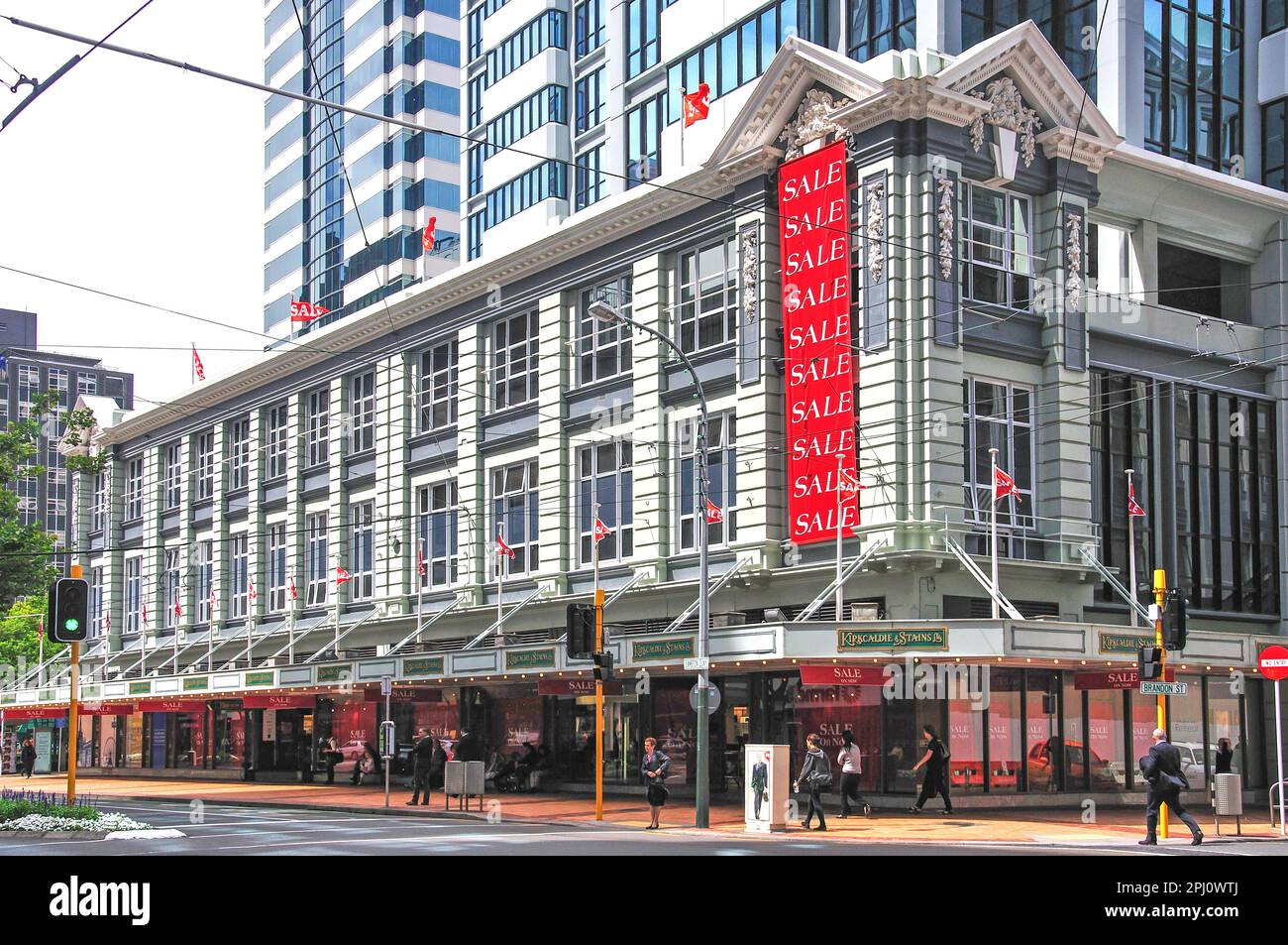 Kirkcaldie & Flecken Ltd Kaufhaus, Lambton Quay, Wellington, Region Wellington, Nordinsel, Neuseeland Stockfoto