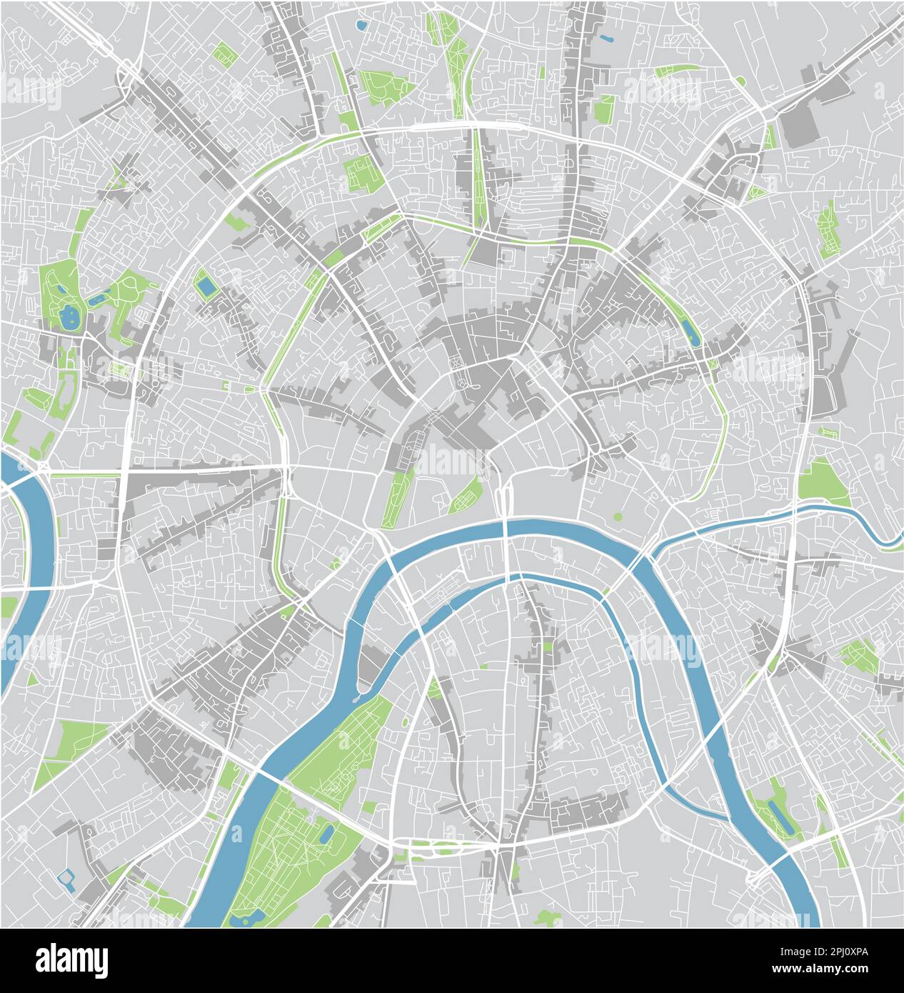 Vector Stadtplan von Moskau mit gut organisierten getrennten Schichten. Stock Vektor